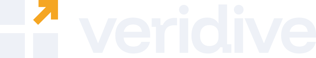 veridive logo, horizontal lockup on dark