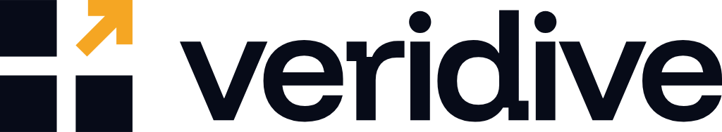 veridive logo, horizontal lockup on light