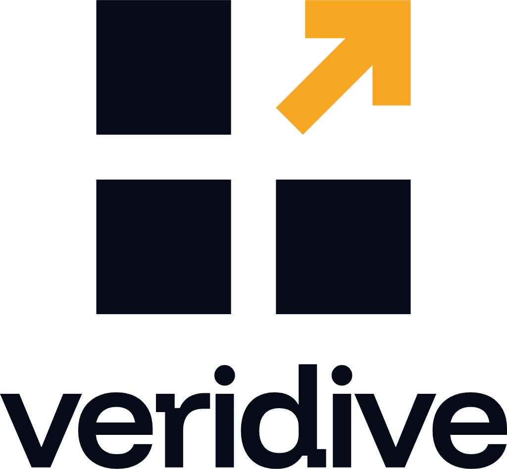 veridive logo, stacked lockup on light